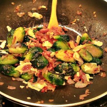 Brussels Sprouts with Prosciutto, Pepper and Pecorino
