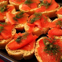 Smoked Salmon Bites with Mustard Butter