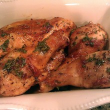 Chicken Breast and Drumsticks with Brown Butter-Chicken Vinaigrette